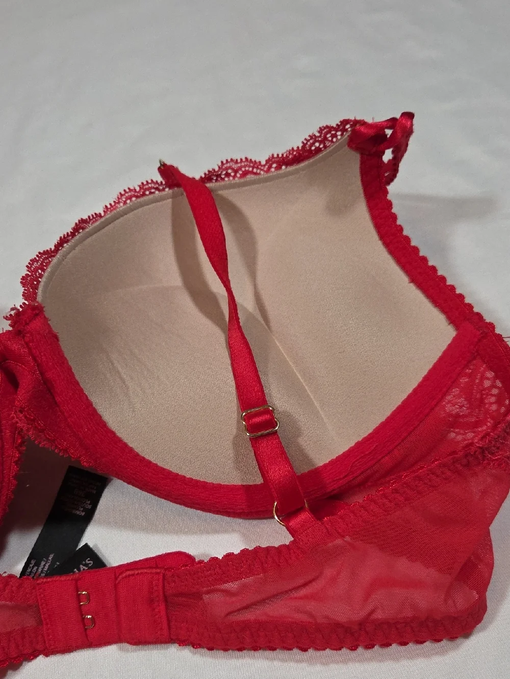 Victoria's Secret Red Lace Bombshell Plunge/Soutien-Gorge Plongeant bra Size 36B